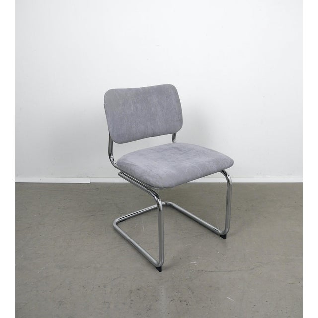 Steel Tube Cantilever Chairs with Grey Fabric Upholstery, Germany, 1970s, Set of 2 For Sale - Image 10 of 18