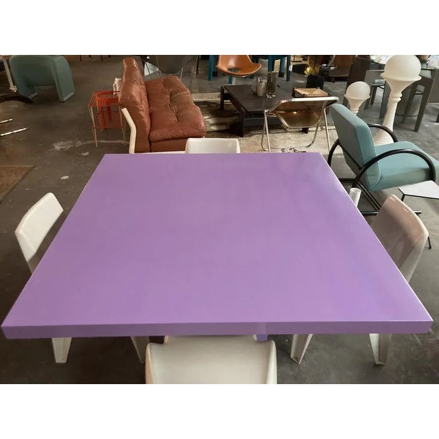 Large Square Dining Table in Metal, 1970s For Sale - Image 4 of 10