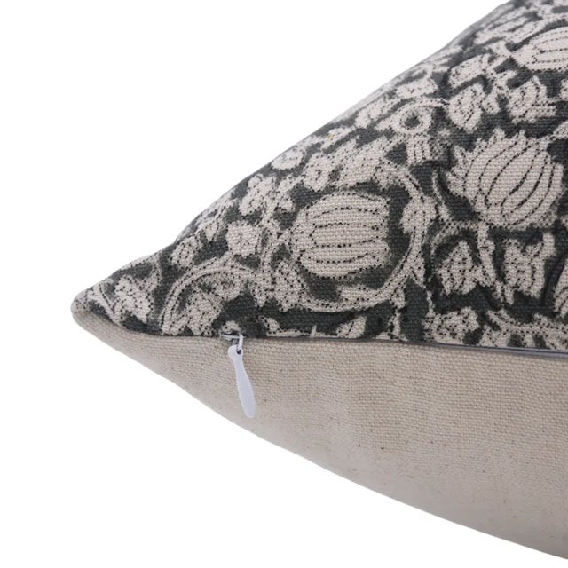 Fabdivine Throw Pillow Cover 14x36 Inch Handmade Block Print Cushion Duck Canvas- 8kamal For Sale - Image 4 of 4