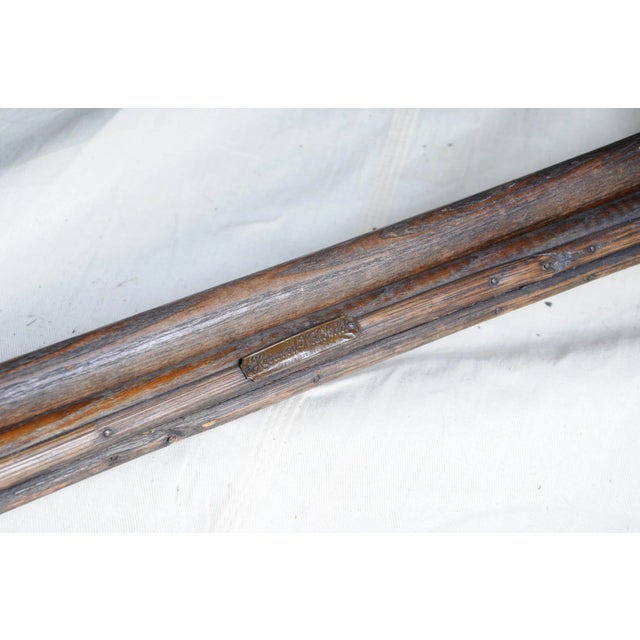 Black Bradley and Hubbard Leather Wicker Chair and Ottoman For Sale - Image 8 of 10