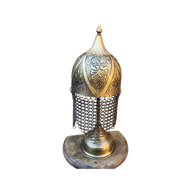 Handcrafted Brass Chainmail Helmet For Sale - Image 9 of 13