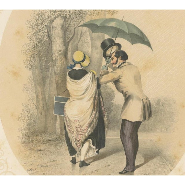 Paper Bülow, Set of Three Romantic Courtship & Social Satire, 1850, Lithograph For Sale - Image 7 of 14