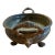 Mid Century Brass Oval Jardiniere Lion Head Ram Horn Handles Paw Feet Hammered Bowl For Sale