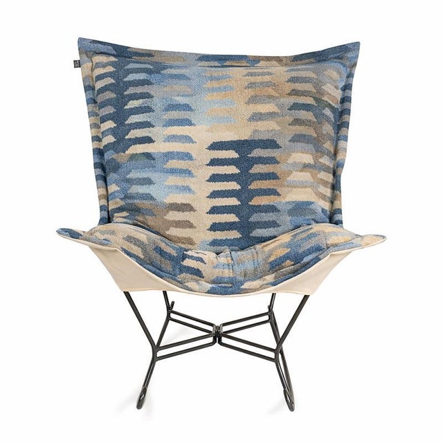 Kenneth Ludwig Chicago Puff Rocker Complete Navajo Navy For Sale - Image 4 of 10