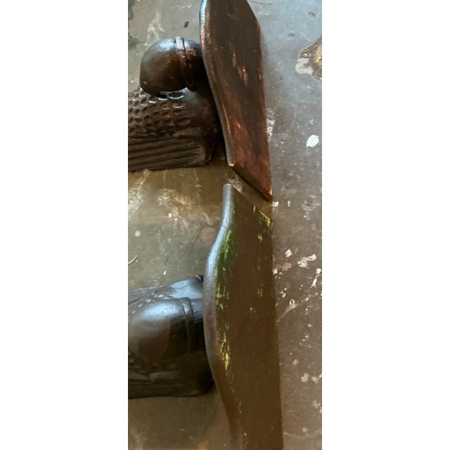 Vintage Boho Hand Carved Falcon Brackets - Set of 2 For Sale - Image 4 of 10
