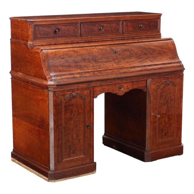 Antique Writing Desk in Mahogany and Oak For Sale