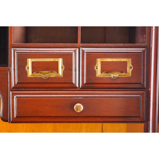 Antique Victorian Style Writing Bureau Barrister Bookcase For Sale - Image 4 of 11