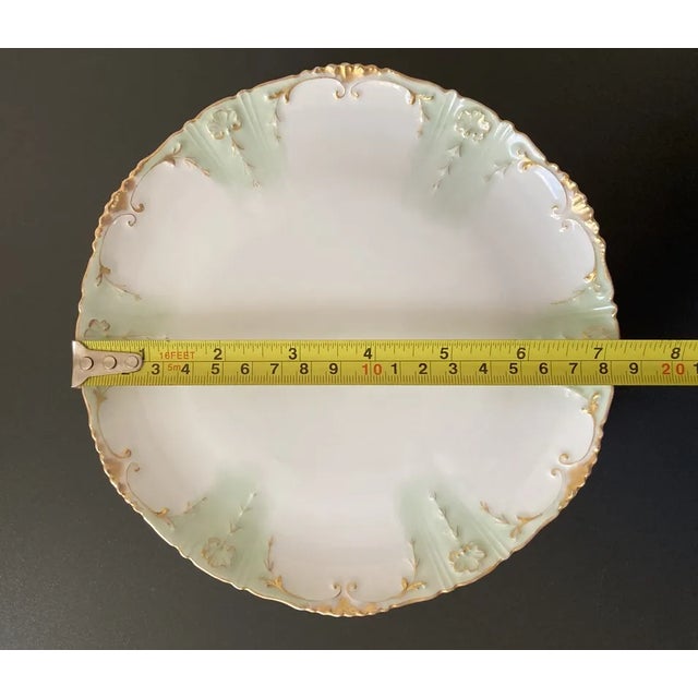 19th Century Art Nouveau French Green Gold Limoges Porcelain Plates by Haviland- Set of 4 For Sale - Image 9 of 12