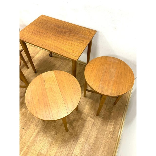 Wood Vintage Nesting Tables from Paul Hundevad, Czech, 1960s, Set of 5 For Sale - Image 7 of 11