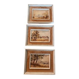 1974 Malcolm Smith Original South African Landscape Paintings - Set of 3 For Sale