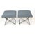 Super-chic pair of Mid-Century Modern X-Stools in polished stainless steel attributed to Milo Baughman. Newly re-upholstered