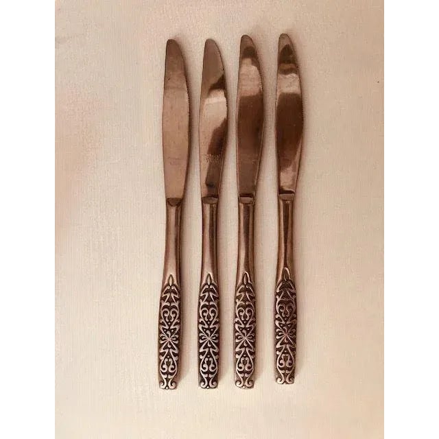 Mid-Century Modern Midcentury National Stainless "Valinda" Dinner Knives S/4 For Sale - Image 3 of 5