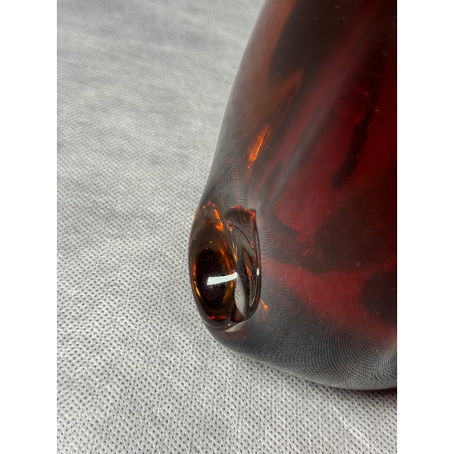 Large Ruby and Amber Art Glass Vase, Former Czechoslovakia, 1970s For Sale - Image 6 of 9