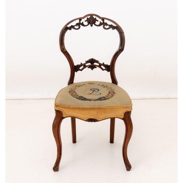 Elizabeth II Needlepoint Upholstered Chairs, 4 For Sale - Image 9 of 13