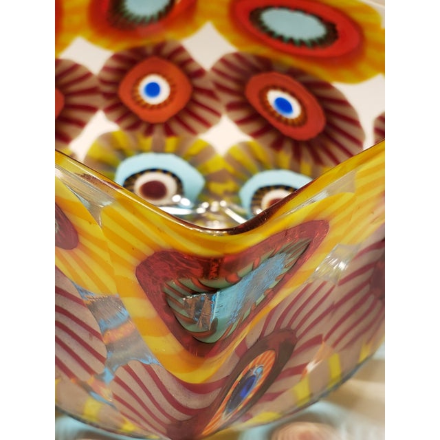 Yellow Mario Formentello Murano Glass Bowl Murrine Mosaic Millefiori Signed For Sale - Image 8 of 16