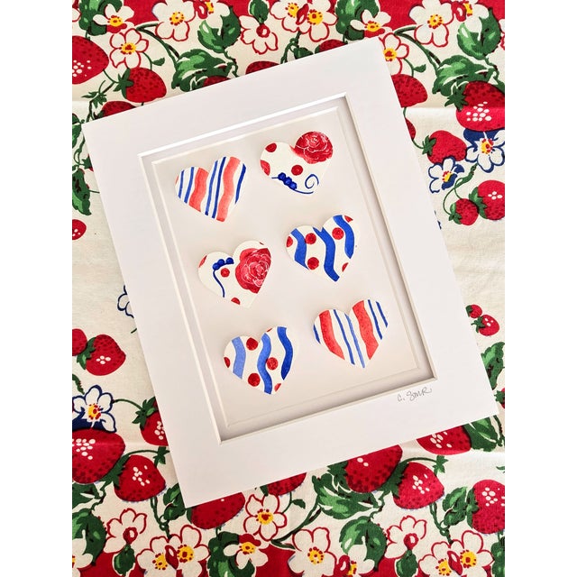 New whimsical watercolor 3D collage artwork collection! These hearts are cut from my original paintings on Strathmore cold...