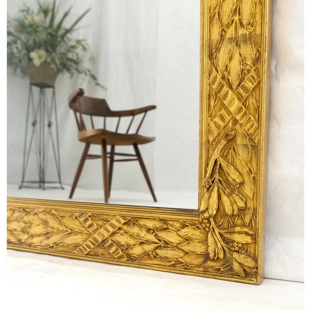 Fine Gold Gilt Gesso Italian 53x38 Rectangle Wall Mirror For Sale - Image 10 of 11