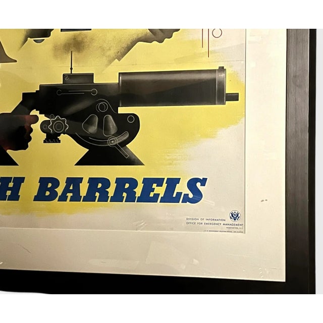 1940s Jean Carlu Give 'Em Both Barrels 1941 Us Government Propaganda Ww2 Offset Lithograph Print For Sale - Image 5 of 6