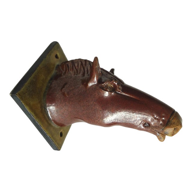 Wall Hanging Horse Head Studio Pottery Garment or Jewelry Hook For Sale