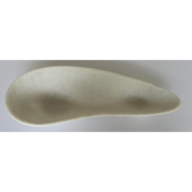 Stylish Revelation Modern Ivory Stone Double Scoop Bowl, showroom floor sample