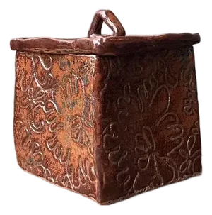 Vintage Aboriginal Studio Pottery Lidded Floral Box