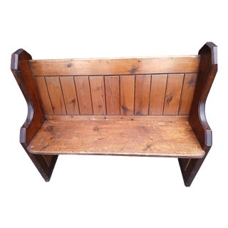 Antique Mid-19th Century Victorian Ecclesiastical Church Pine Pew For Sale