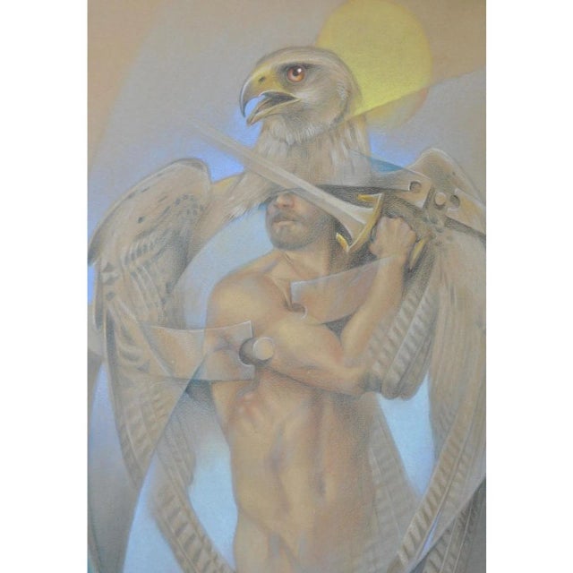 Vintage Fantasy Dreamscape in Color Pencil by Vilela Valentin c.1986 This is a remarkable original illustration done in...