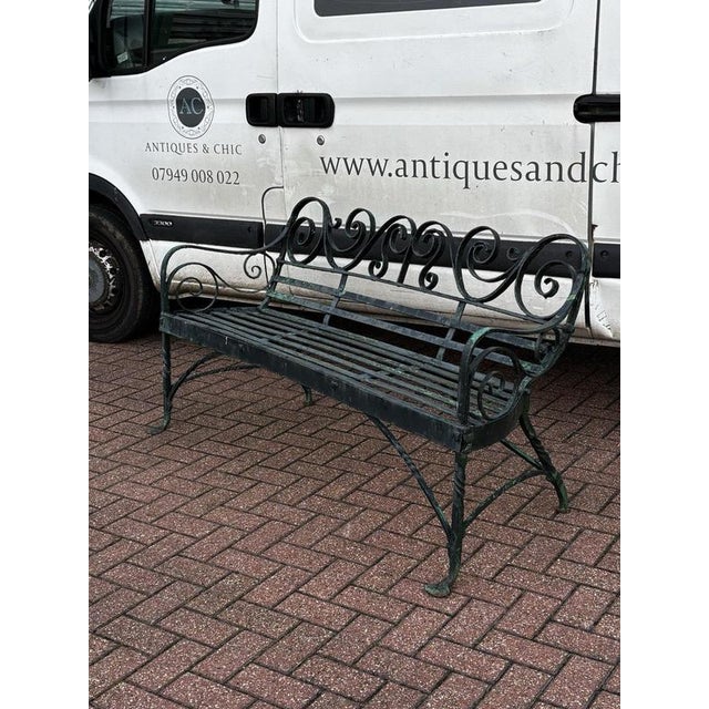 Regency Iron Garden Bench For Sale - Image 10 of 15