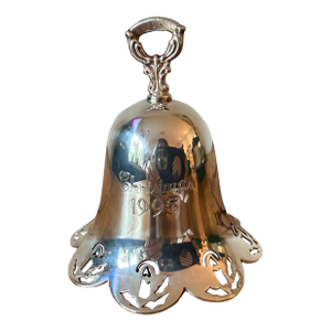 Vintage Towle Silverplated Pierced Christmas Bell Ornament, 1995