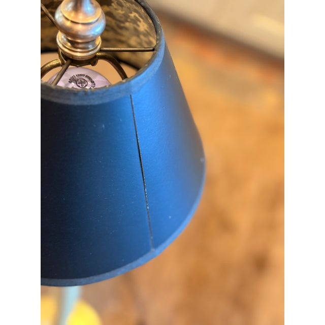 1980s Chapman Tall Buffet Cast Brass Table Lamps With Original Black Shades - a Pair For Sale - Image 11 of 17