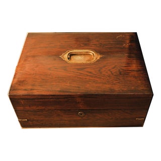 Vintage Regency Fold-Out Stationary Writing Slope in Rosewood and Leather, Set of 4 For Sale