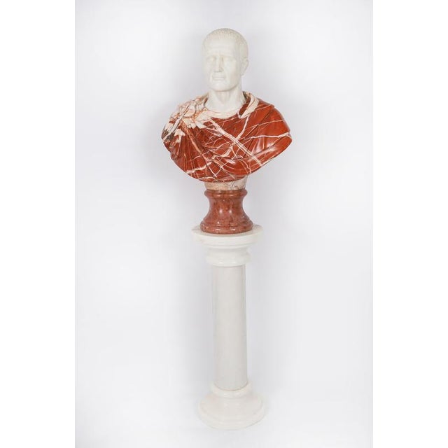 Vintage Portrait Bust of Roman Emperor Otho, 20th Century, Carrara Marble For Sale - Image 3 of 15