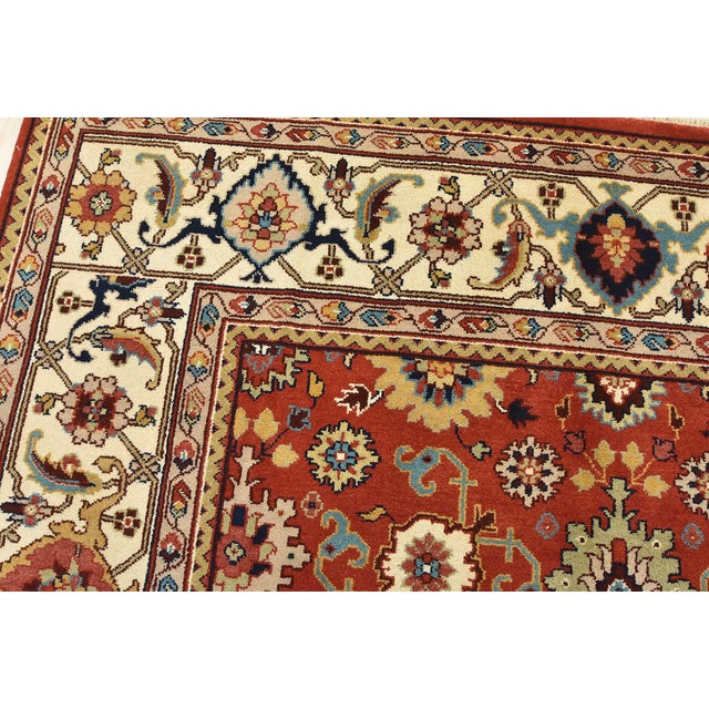 Textile Mahal Rug 9' X 12'5' Red Wool Traditional Hand-Knotted Oriental Carpet For Sale - Image 7 of 15