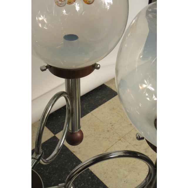 1970s Italian Mazzega Glass Chrome Chandelier For Sale - Image 10 of 12