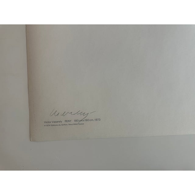 Printmaking Materials Victor Vasarely Edition Du Griffon Signed Print Mid Century Modern Space Age For Sale - Image 7 of 7