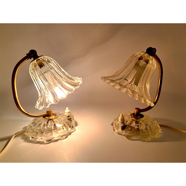 Murano Glass Table Lamps attributed to Barovier & Toso, 1950s, Set of 2 For Sale - Image 9 of 12
