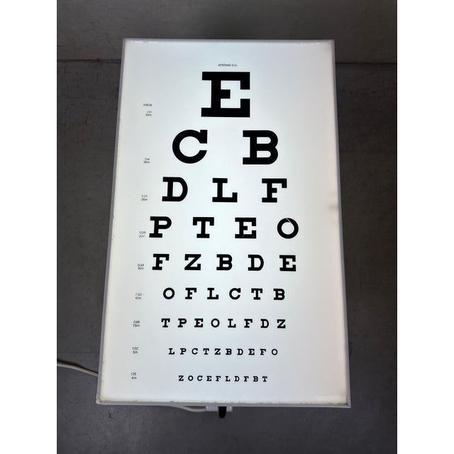 Industrial Vintage Illuminated Reading Test for Ophthalmologists, 1980s For Sale - Image 3 of 13