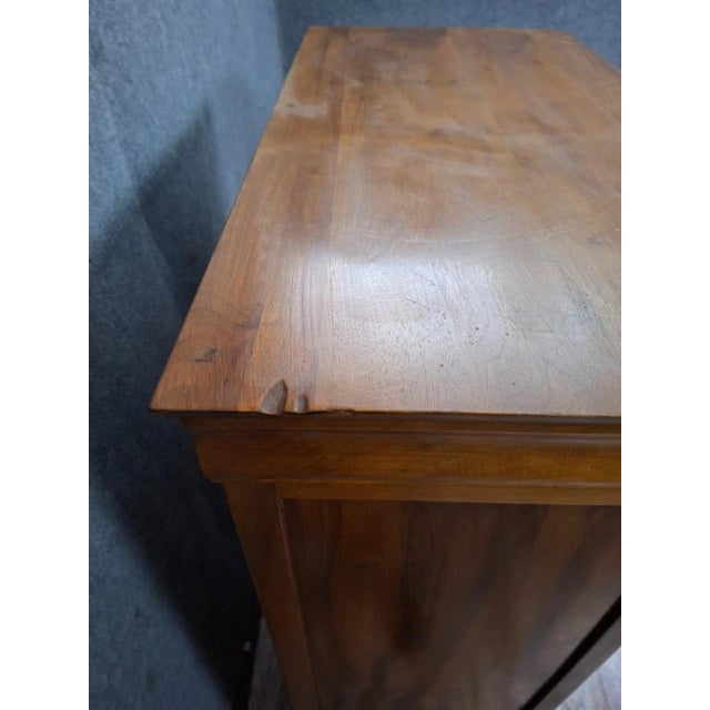 Vintage Louis Philippe Cherrywood Drop-Front Secretary Desk with Leather Top For Sale - Image 12 of 13