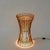 Wonderful and elegant mid-century floor or large table lamp entirely handcrafted in bamboo and hand-woven rattan wicker,...