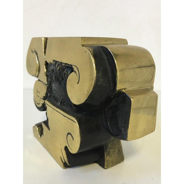 1980s Postmodern Abstract Architectural Sculpture in Bronze, Italy, 1980s For Sale - Image 5 of 17