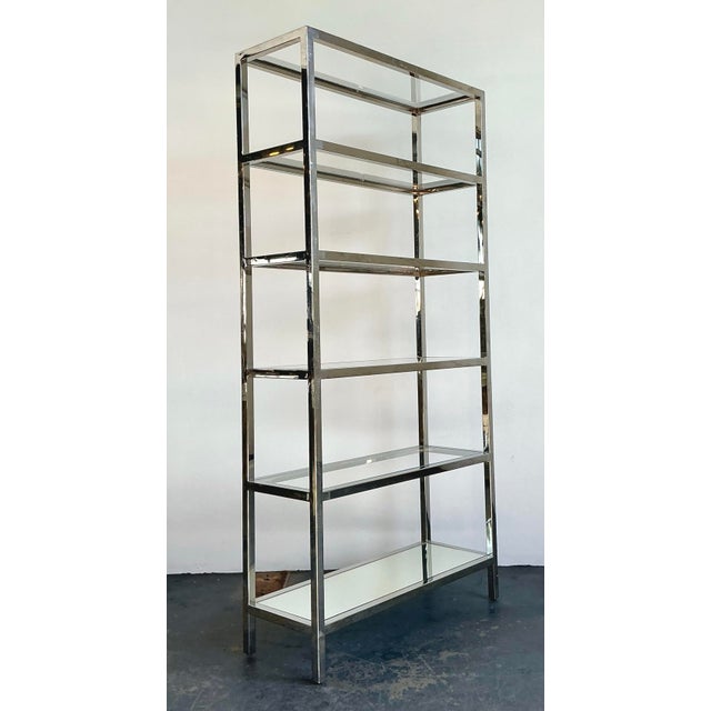 Chrome Vintage Chrome and Glass Etagere For Sale - Image 8 of 12