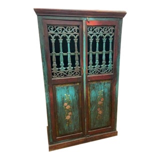 Antique German Hand Painted Cabinet For Sale