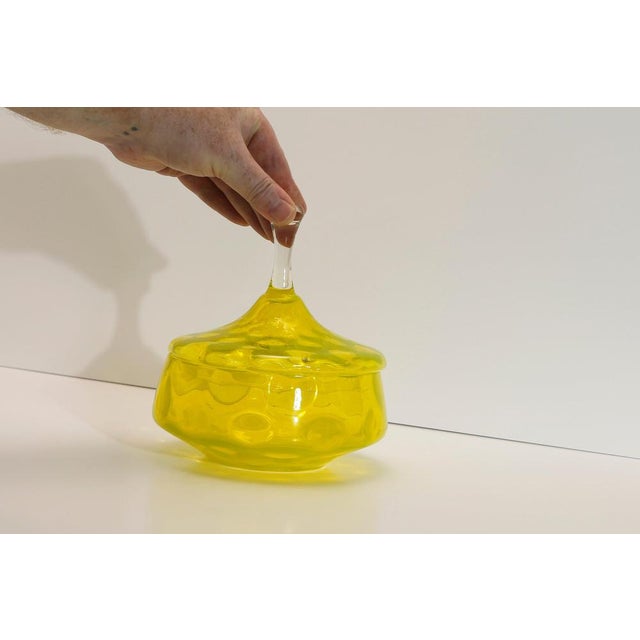 Yellow Glass Apothecary Jar from Stelvia Empoli, Italy, 1950s For Sale - Image 6 of 10