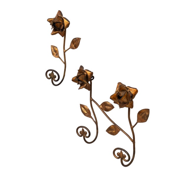 Gilded Metal Wall Coat Racks, France, 1950s, Set of 2 For Sale - Image 6 of 13