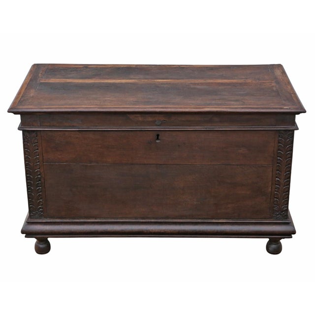 Large Antique European Oak Coffer, 18th Century For Sale - Image 14 of 14