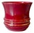 Art Deco French Red and Gold Flower Pot, 1940s For Sale