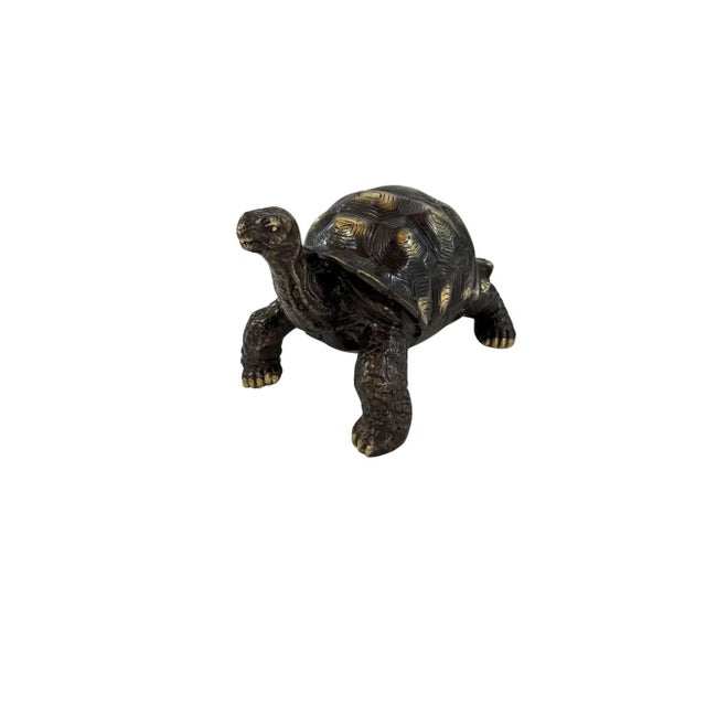 Cast Bronze Tortoise Sculpture For Sale - Image 4 of 7
