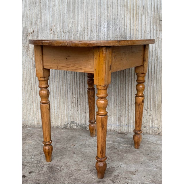 Late 19th Century 19th Spanish Country Pine Side Oval Side Table For Sale - Image 5 of 8