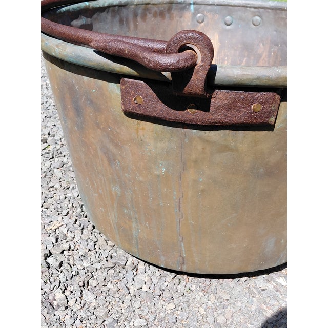 Antique Copper Apple Butter Kettle C. 1890 For Sale - Image 16 of 17