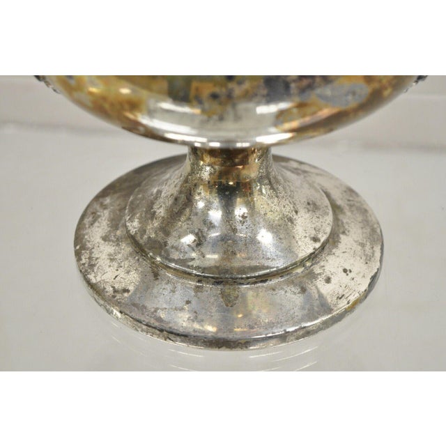 Metal Vintage Trophy Cup Worn Silver Plated Champagne Chiller Ice Bucket by Bristol For Sale - Image 7 of 12